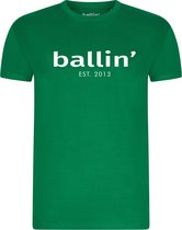 Heren Tee SS met Ballin Est. 2013 Regular Fit Shirt Print - Groen - Maat XL