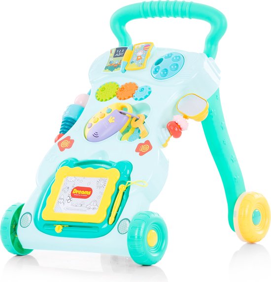 Chipolino Funny Baby Walker - Loopwagen - Educatief - Met muziek - Looptrainer - Met tekentafel en sleutels - Mint