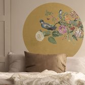 Papier peint cercle 125cm Oiseaux en fleurs ogre - Wallz