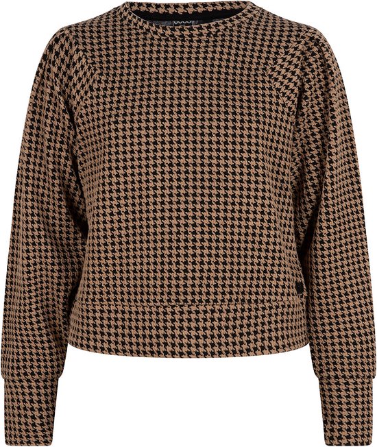 Meisjes sweater geruit - Hazelnoot bruin