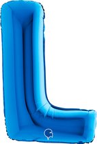 Folieballon 100cm letter L blauw