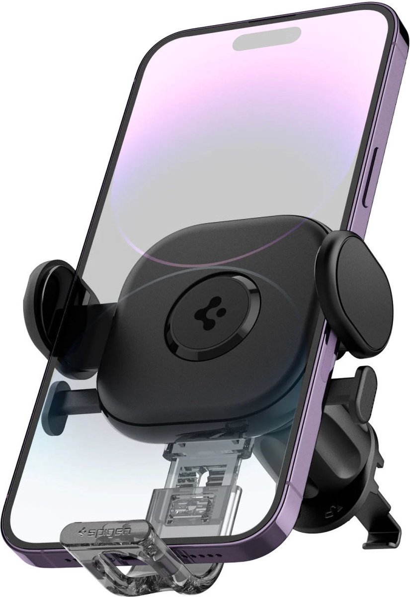 Spigen UTS12 OneTap - Universele Ventilatierooster Auto Houder voor Telefoon - 360° Draaibaar - voor 4 tot 8 Inch Smartphones - Zwart