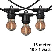 Lybardo lichtsnoer buiten - Lichtslinger - 15 meter inclusief 18 smoke LED pumpkin lampjes 1 watt | IP54 waterdicht