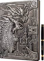 3D Faux-Leather Notebook - Silver Dragon