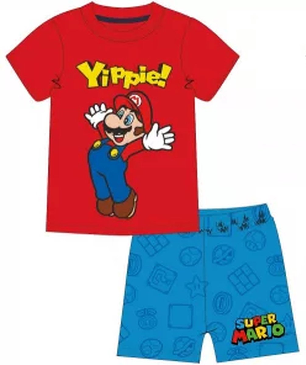 Pyjama Enfant Garçon Cheerful Mario - Manches Longues En Coton, Pour Automne-hiver