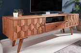 Massief TV-meubel MYSTIC LIVING 140cm natuurlijk acacia 3D oppervlak massief hout - 38423