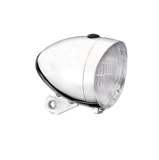 Falkx Koplamp fiets - 3 krachtige LEDs - batterijvoeding - zilver - werkplaatsverpakking