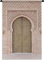 Wandkleed - Wanddoek - Marokkaanse deur - Roze - Kunst - Poort - 60x90 cm - Wandtapijt