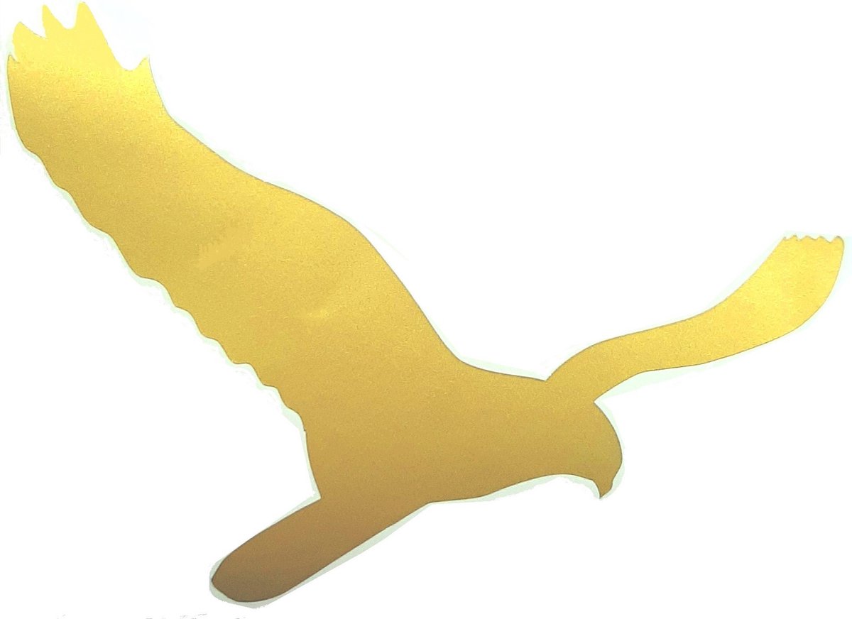 Kiekendief sticker Flevoland - 10cm x 14cm - goud - uitgesneden - 2 stuks