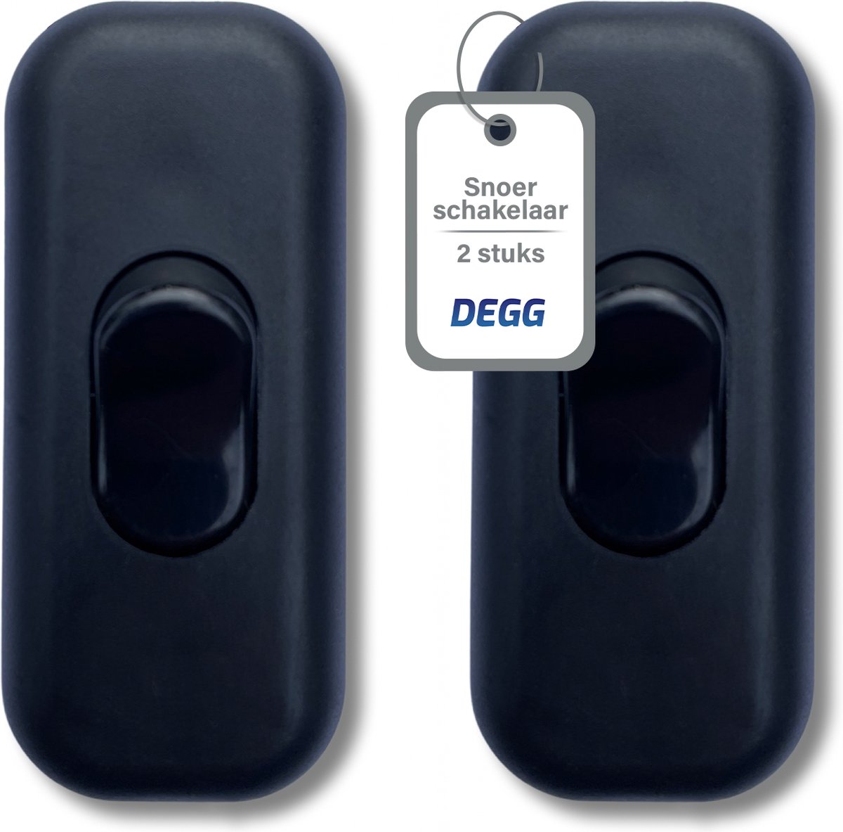 DEGG® - Snoerschakelaar - Zwart - 450Watt - 250V - Energie besparing - Premium kwaliteit - 2 STUK(S)