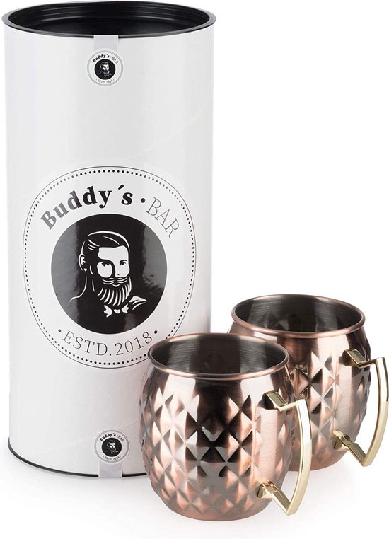 3D-reliëf Cocktailglazen - Set van 2 Moscow Mule Mokken 500ml