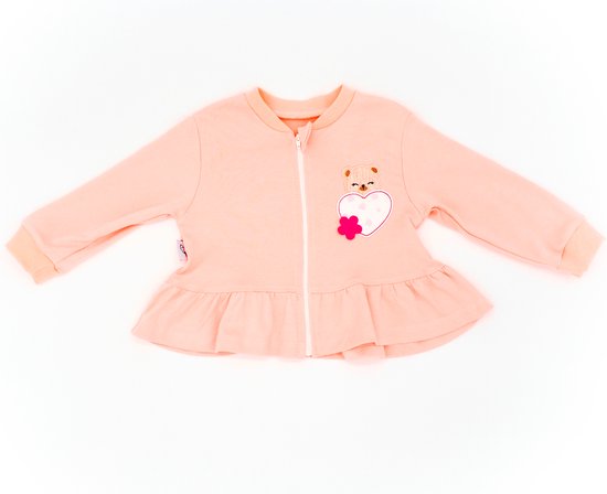Meisje 3 delige set - perzik roze - maat 56 62 68 74 - broek sweater blouse - kinderkleding set baby kleding maat 52