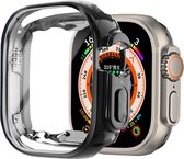 Strap-it Geschikt voor Apple Watch Ultra TPU Case - AW Ultra TPU case - zwart - hoesje - beschermhoes - protector - bescherming