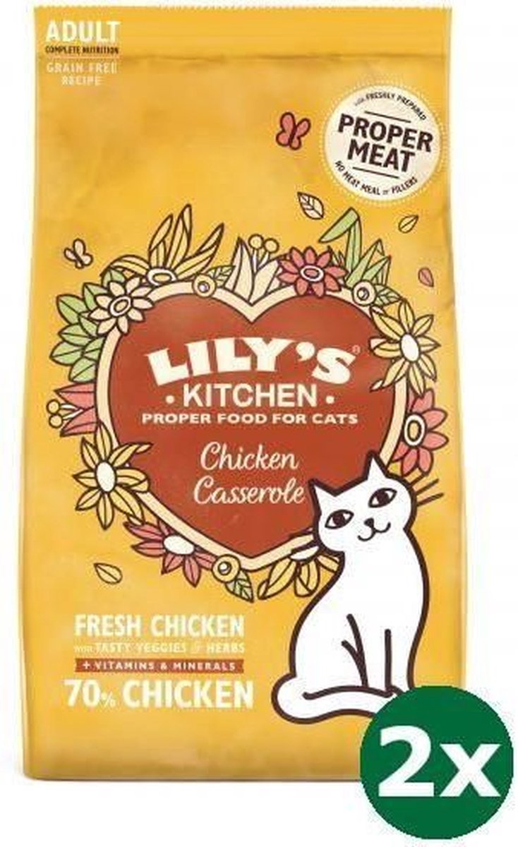 Lily's kitchen cat adult chicken casserole kattenvoer 2x 2 kg