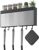 Bol.com Metaltex - Keukenrolhouder met snijhulp - Tango 4 in 1 - Voor aluminium- en vershoudfolie - Kruiden - Haakjes - wandmontage aanbieding