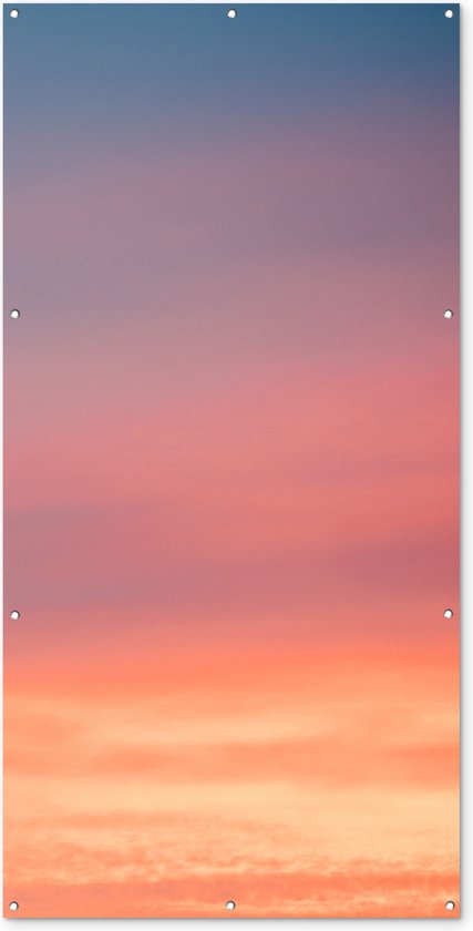 Schuttingposter Zon Lucht Wolken Roze 100x200 Cm Tuindoek