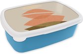 Broodtrommel Blauw - Lunchbox - Brooddoos - Vormen - Pastel - Kleuren - Abstract - 18x12x6 cm - Kinderen - Jongen