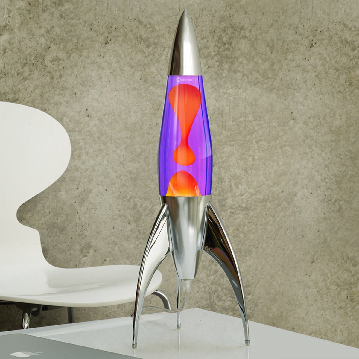Lampe à Lave Rocket - Violet avec Orange