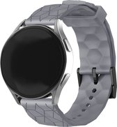 Strap-it Smartwatch bandje 22mm - Siliconen hexagon band - geschikt voor Samsung Galaxy Watch 1 46mm / Watch 3 45mm / Gear S3 Classic & Frontier - Polar Vantage M / M2 / V3 / Grit X / Grit X Pro - OnePlus Watch - grijs