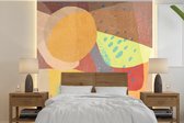 Behang - Fotobehang Abstract - Kunst - Regenboog - Pastel - Breedte 350 cm x hoogte 350 cm - Behangpapier