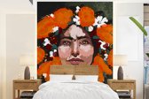 Behang - Fotobehang Abstract - Vrouw - Portret - Verf - Breedte 165 cm x hoogte 220 cm - Behangpapier