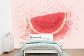 Behang - Fotobehang Watermeloen - Fruit - Pastel - Zomer - Breedte 390 cm x hoogte 260 cm - Behangpapier