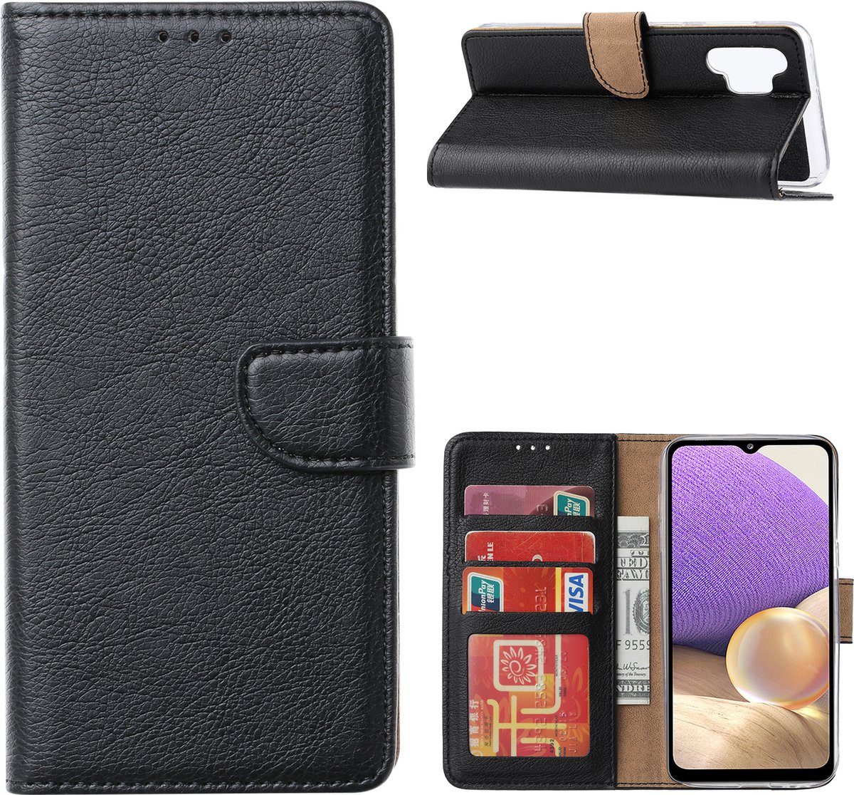 Cityhoesje-geschikt voor Samsung A32 5G Bookcase incl. Pasjeshouder
