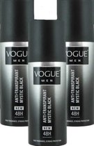 Vogue MEN - Mystic Black 48H Deodorant / Anti-Transpirant - 3 x 150 ml