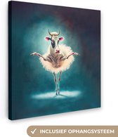 Canvas schilderij - Koe - Rok Ballet - Licht - Portret - Canvasdoek - 90x90 cm - Abstracte schilderijen - Foto op canvas