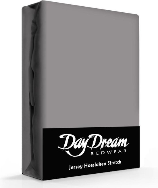 Day Dream Jersey Hoeslaken Donkergrijs-90 x 200 cm - Day Dream