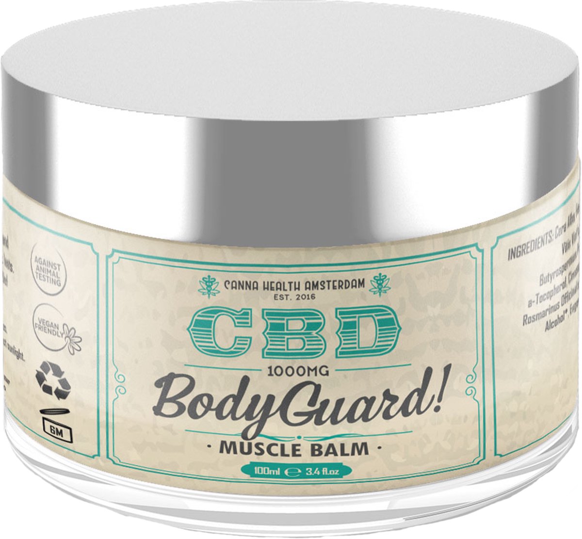 Canna Health Amsterdam - Bodyguard Muscle Balm – 1000mg CBD - 100ml