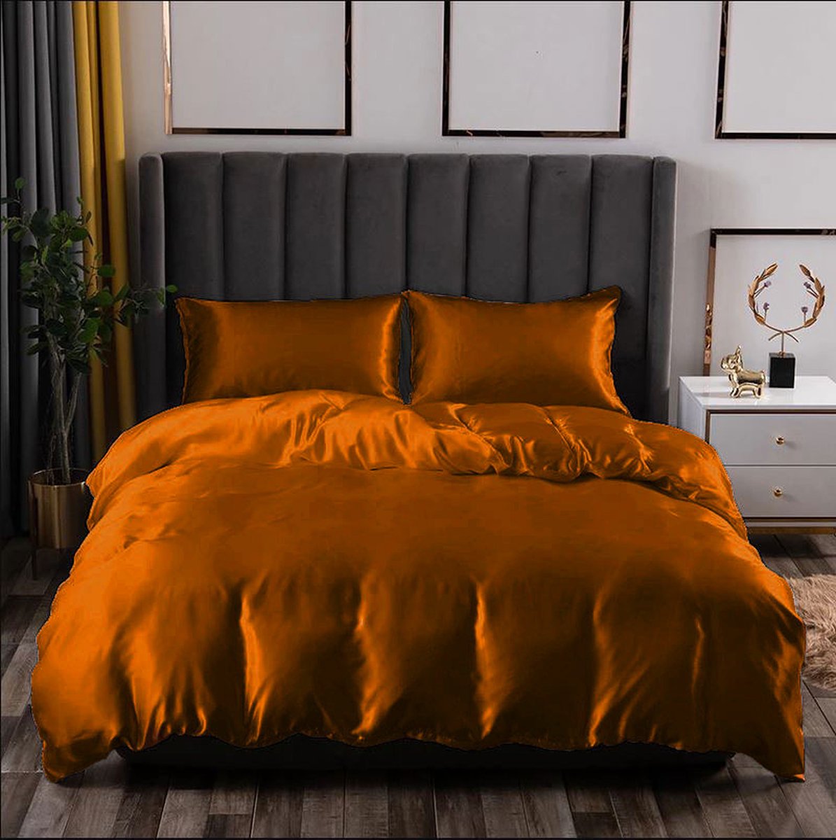Beauty Silk Dekbedovertrek Satijn Cognac 240 x 220 cm + 2 kussenslopen