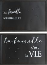 Pancarte texte+illustration ski metal blanc/noir assortiment de 3