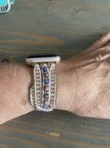 Applewatch horlogebandje Bohemian ibiza fijne glazen kraaltjes 42/44/45mm met geknoopte sluiting