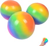 3 kleurrijke knijpballen, anti-stressbal voor kinderen, kneedbal voor handen, therapie, knijpbal voor kinderen, stress-kneedbal, artrose, knijpbal, regenboog voor kantoor, klaslokaal (7 cm)