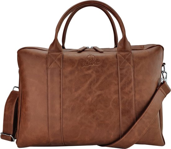 Jaunti Leather Laptop Bag - 15,6 pouces - Marron - Cuir - Porte-documents - Sac à bandoulière - Femme & Homme - Cuir - Premium