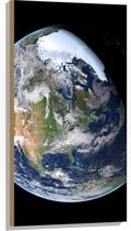 Hout - Licht en Donker op Aarde in het Heelal - 50x100 cm - 9 mm dik - Foto op Hout (Met Ophangsysteem)