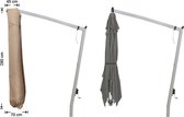Raffles Covers Parasolhoes voor hangparasol - Hoog: 280 cm - RHUS280 - Waterdicht - Solution Dyed | UV-bestendig | Rits en stok | Trekkoord - Parasolhoes voor staande parasol