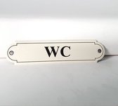 Emaille deurbordje naamplaatje WC - 11 x 2,7 cm Klassiek NP-KS-R2