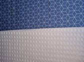 Boxopbergzak - 60 x 50 cm - wit - jeans katoen met witte ruit