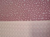 Boxopbergzak - 37 x 46 cm - licht roze - oud roze katoen met witte dots