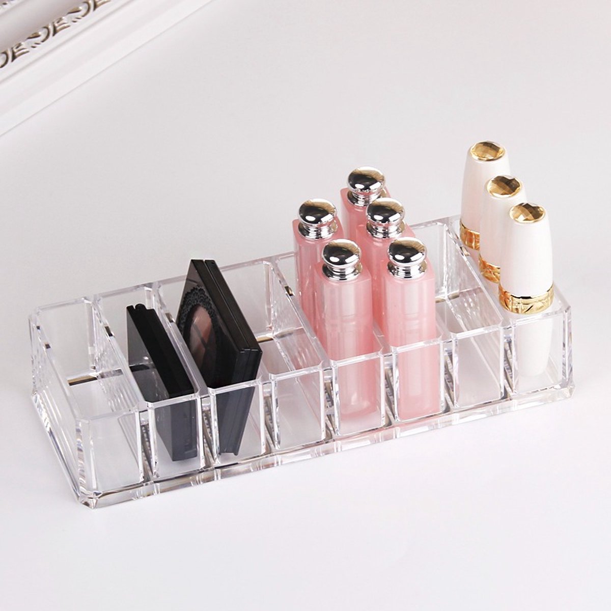 Organizer met 8 vakken - voor Oogschaduw Palette, Cosmetica & Make-up - 22*9*4.5 cm - Doorzichtig