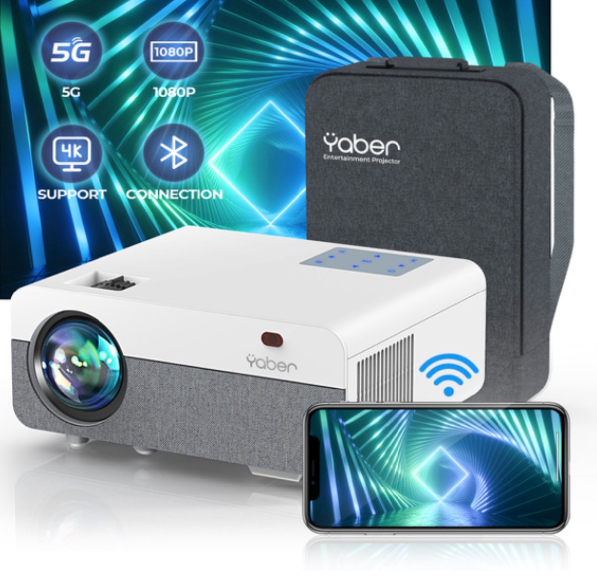 Yaber Pro Y9 - 9800LM - Projecteur Hd - 5G Wifi Bluetooth - Vidéoprojecteur  4K -... | bol