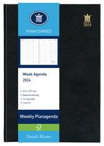 Ryam | Bureau agenda | Weekly Wit NL Mundior | 2024 | Genaaid gebonden | A4 | 14 mnd | Zwart |