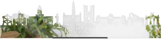 Standing Skyline Brussel Spiegel - 40 cm - Woon decoratie om neer te zetten en om op te hangen - Meer steden beschikbaar - Cadeau voor hem - Cadeau voor haar - Jubileum - Verjaardag - Housewarming - Aandenken aan stad - WoodWideCities