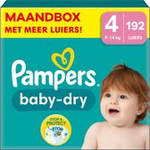Pampers - Baby Dry - Maat 4 - Maandbox - 192 stuks - 9/14 KG