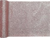 Chemin de table Santex Glitter op rol - or rose - 28 x 300 cm - polyester