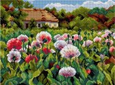 Voorbedrukt stramien om te borduren - ORCHIDEA -Klaprozenveld - 30 x 40 cm (ZONDER GARENS)