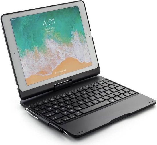 IPS - Toetsenbord Hoes Geschikt Voor Apple iPad Air 2 - Bluetooth Keyboard Case - Toetsenbord Verlichting - Zwart