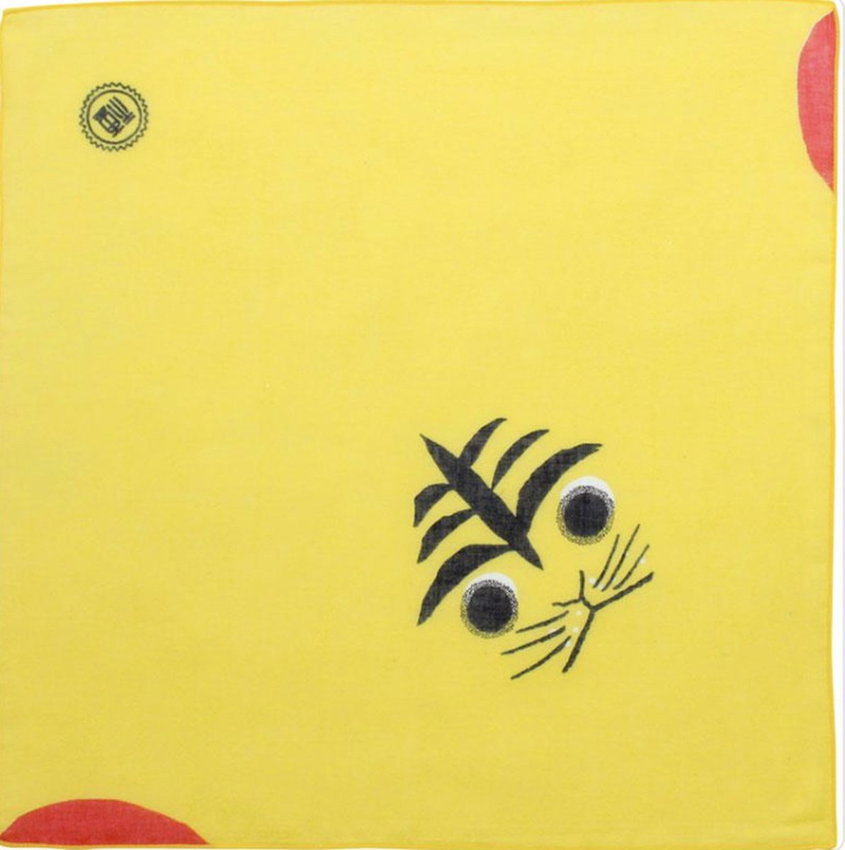 Goedkoopste Musubi Origami Zakdoek Tijger Geel - Herbruikbare Katoenen Zakdoek - Gevouwen Handpop - Print Tijger Geel - 35x35cm - Milieuvriendelijk - Kids - Made in Japan
